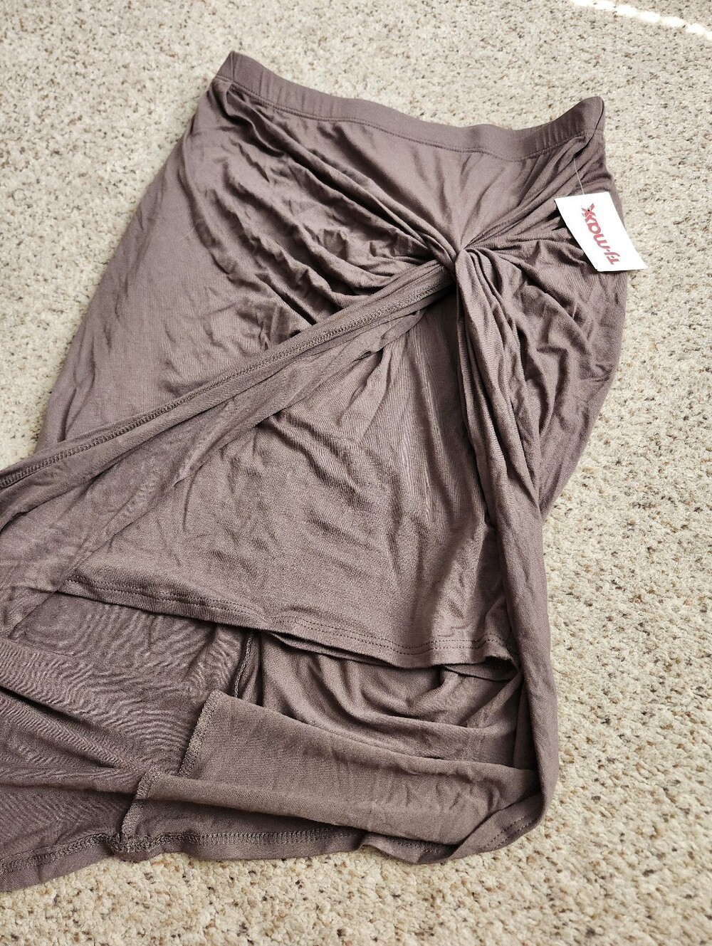 New T.J.Maxx Women's Asymmetrical Brown Midi Skirt - Picture 3 of 6